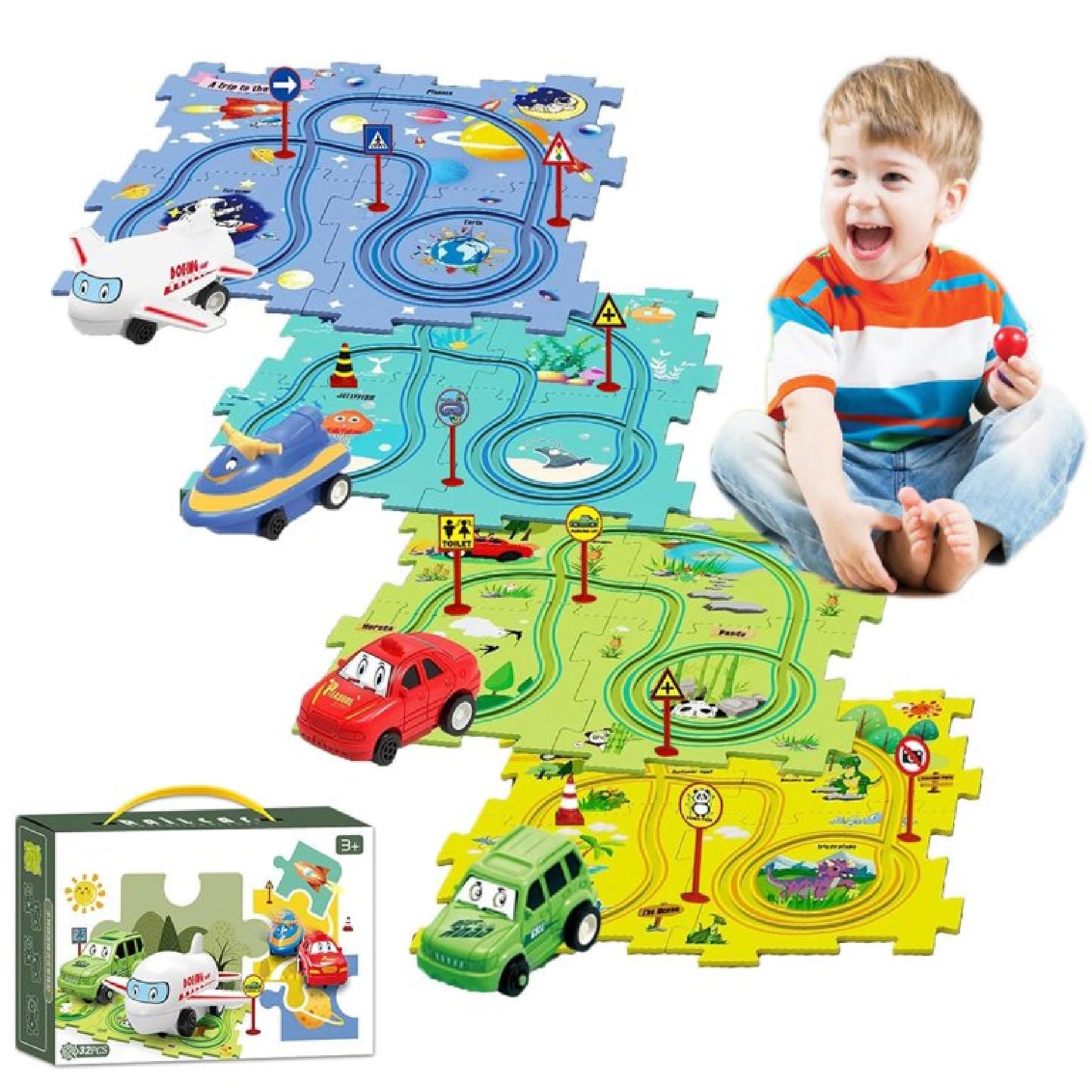 ✨ PistaMágica™ | Pista De Rompecabezas Carrito 25 Pcs 🚗🧩